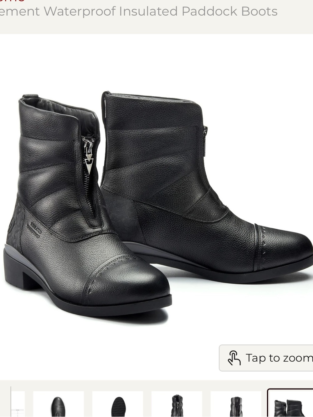 Kerrits Element Waterproof Insulated Paddock Boots Black Size 6 New in Box